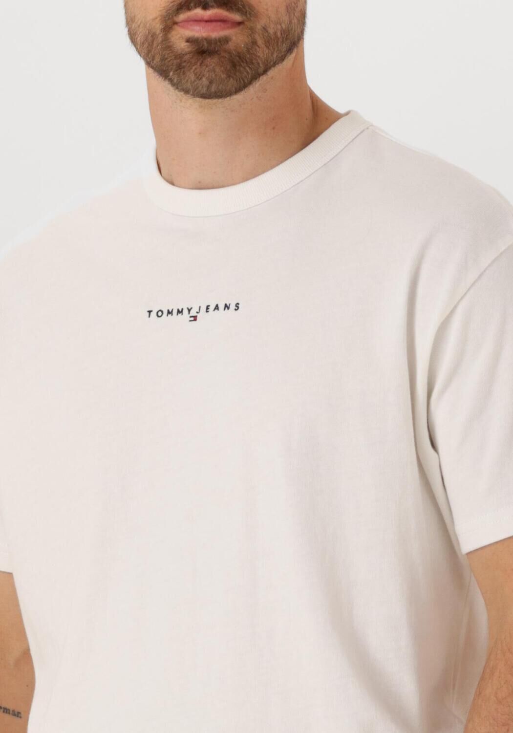 TOMMY JEANS Heren Polo's & T-shirts Tjm Rlx Linear Logo Tee Wit