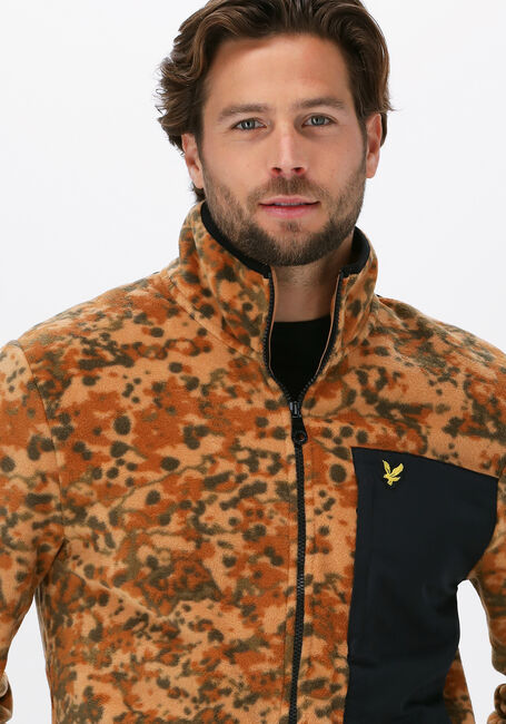 Beige LYLE & SCOTT Vest EARTH PRINT FLEECE - large
