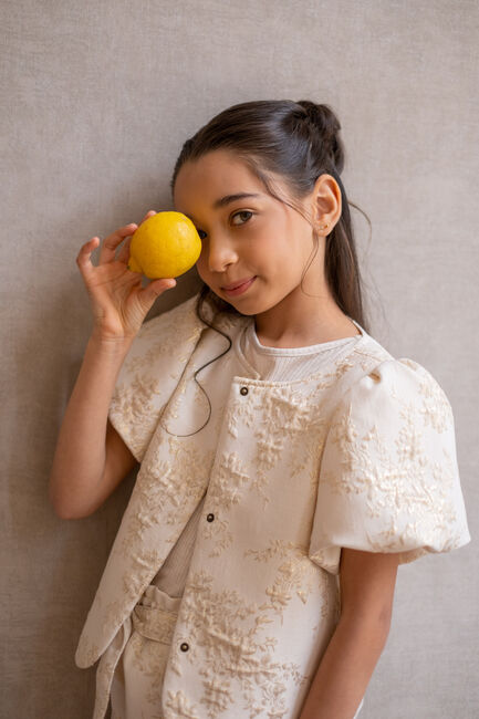 Creme LIKE FLO Blouses COZIE FLO JACQUARD BLOUSE - large