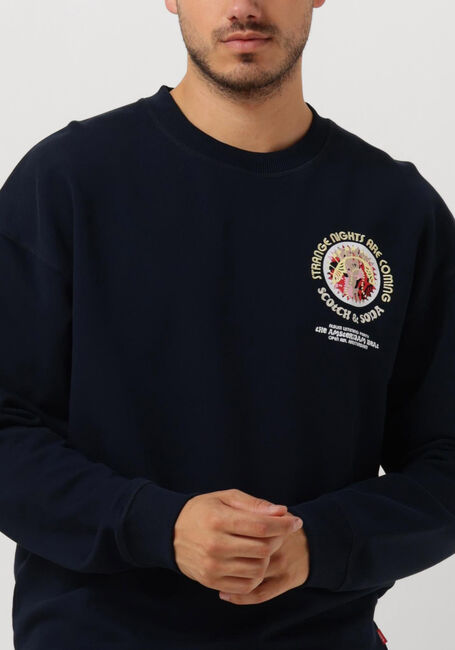 Donkerblauwe SCOTCH & SODA Sweater FESTIVAL AW SWEATSHIRT - large