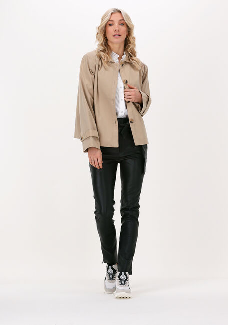 Zwarte EST'SEVEN Pantalon EST'PAPER BAG STRETCH LEATHER - large