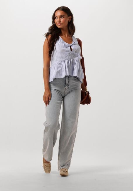 Lichtblauwe NEO NOIR Top MANJA STRIPE TOP - large