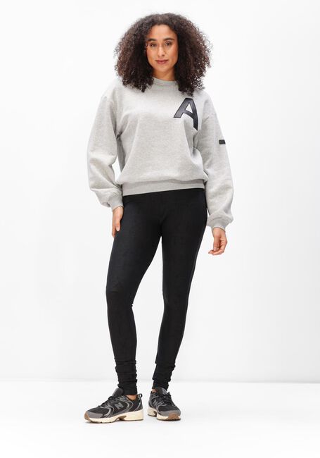 Grijze ALIX THE LABEL Sweater LADIES KNITTED LEATHER A SWEATER - large