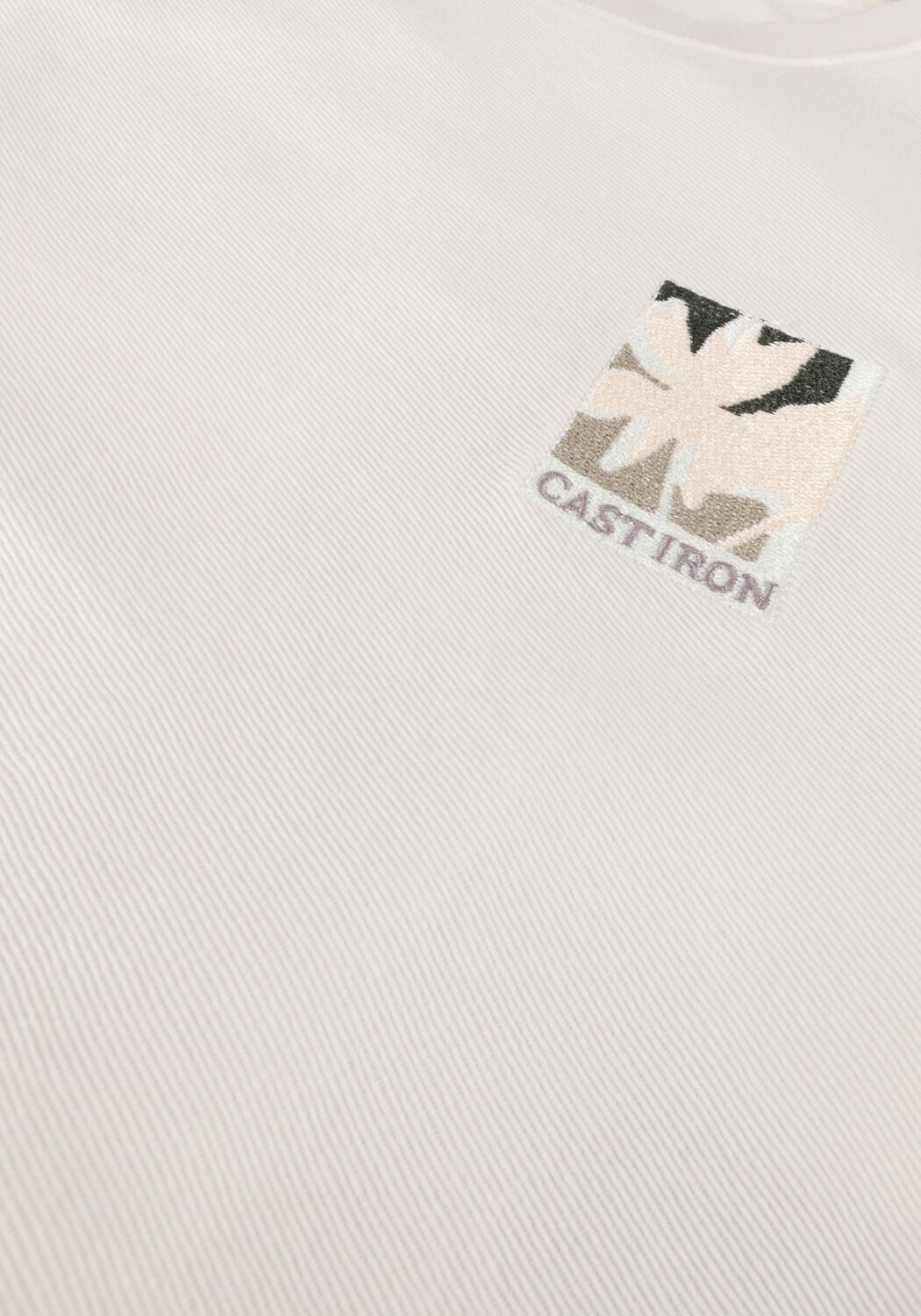 Gebroken wit CAST IRON T-shirt SHORT SLEEVE R-NECK REGULAR FIT COTTON TWILL - large