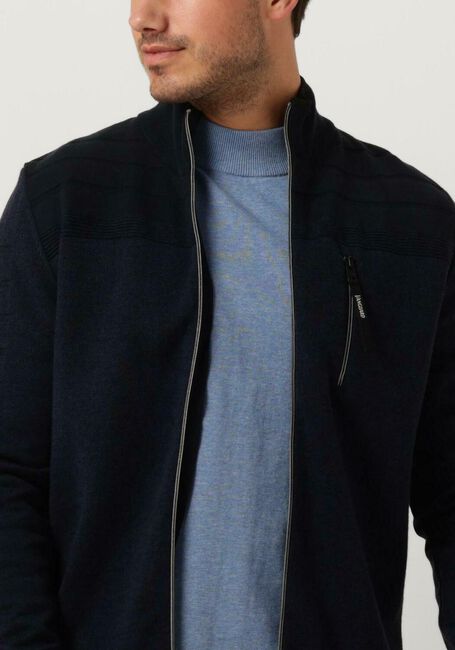 Donkerblauwe VANGUARD Vest ZIP JACKET COTTON BONDED MOULINE - large