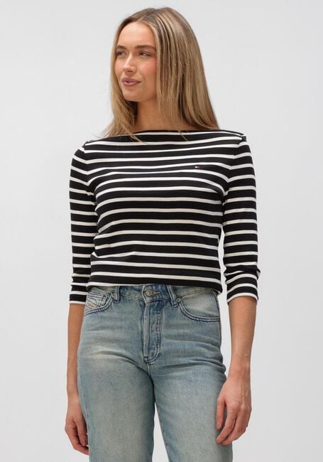 Zwarte TOMMY HILFIGER Top SLIM CODY BOAT-NK 3/4SLV - large