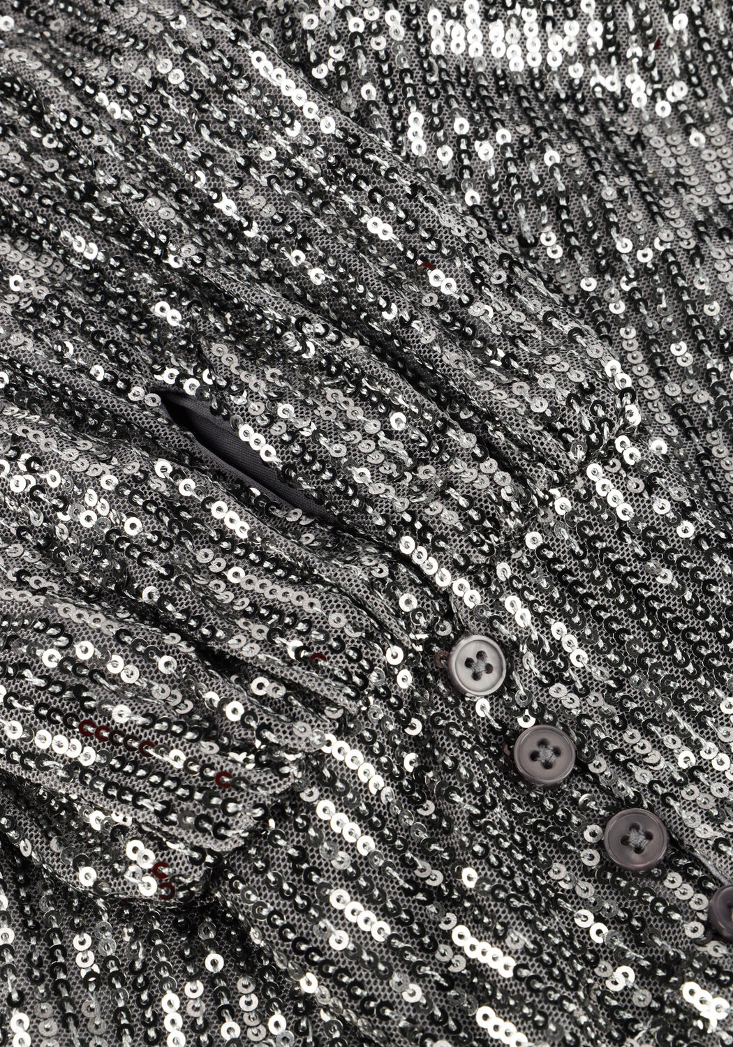 Zilveren COLOURFUL REBEL Mini jurk XITA SEQUINS REAL WRAP DRESS - large