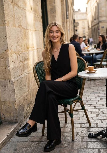 Zwarte MODSTR&Ouml;M Wijde broek GALEMD WIDE PANTS - large