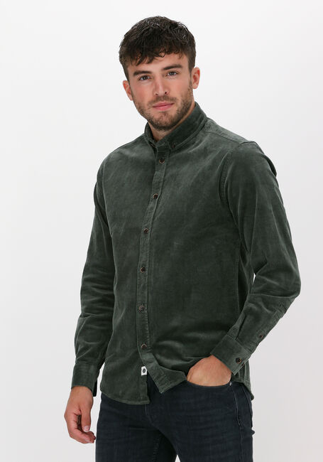 Donkergroene ANERKJENDT Casual overhemd AKKONRAD CORD SHIRT - large