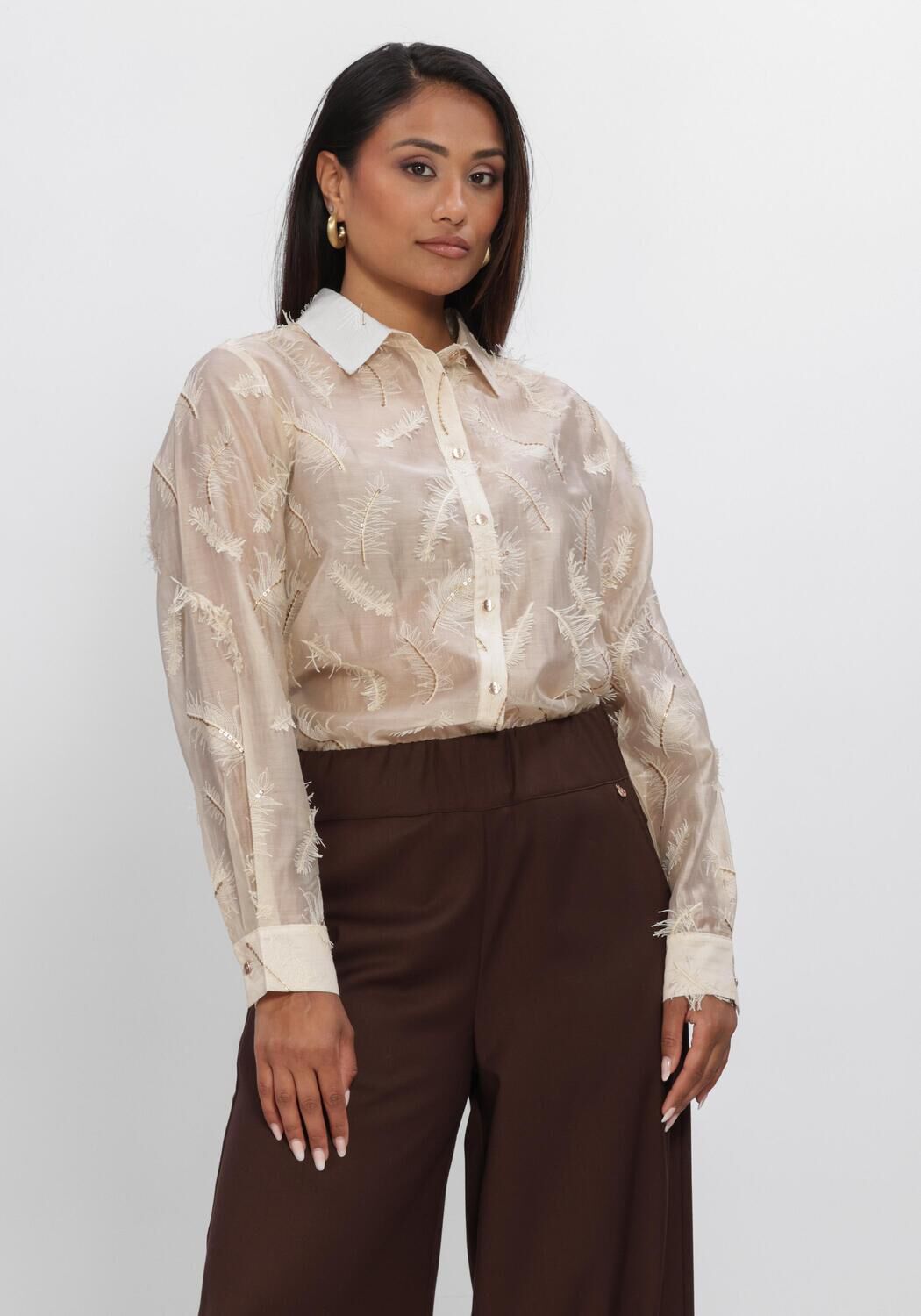 Creme NUKUS Blouses AYSHA BLOUSE FEATHERS - large