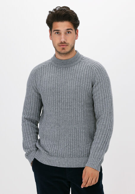Grijze SELECTED HOMME Trui SLHATLAS LS KNIT CREW NECK W - large