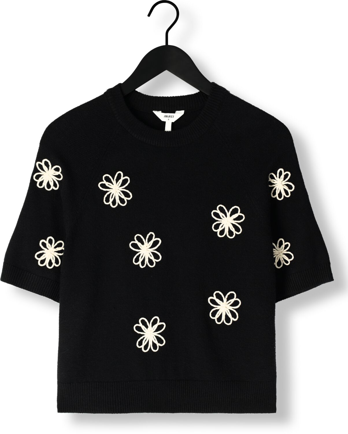 OBJECT Dames Tops & T-shirts Objlaney Rubin Ss Pullover Zwart