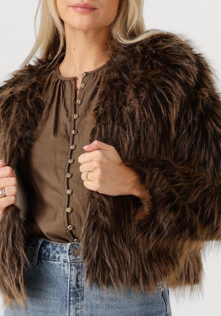Bruine NUKUS Faux fur jas LORI JACKET - large