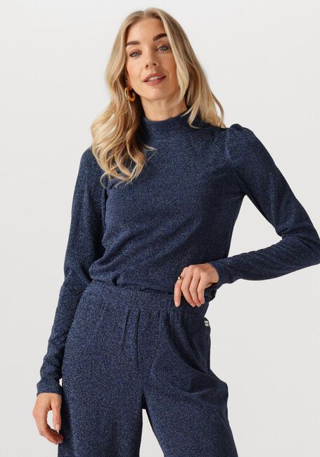 Blauwe POM AMSTERDAM Trui TURTLENECK - GLITTER DAWN BLUE - large