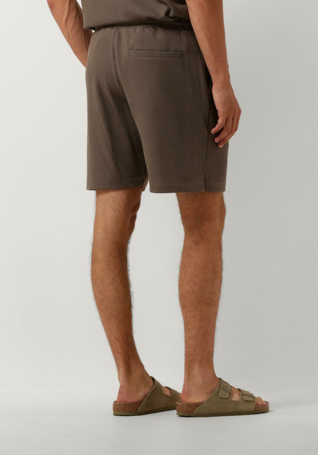 WOODBIRD Heren Broeken Wbbommy Waffel Shorts Bruin