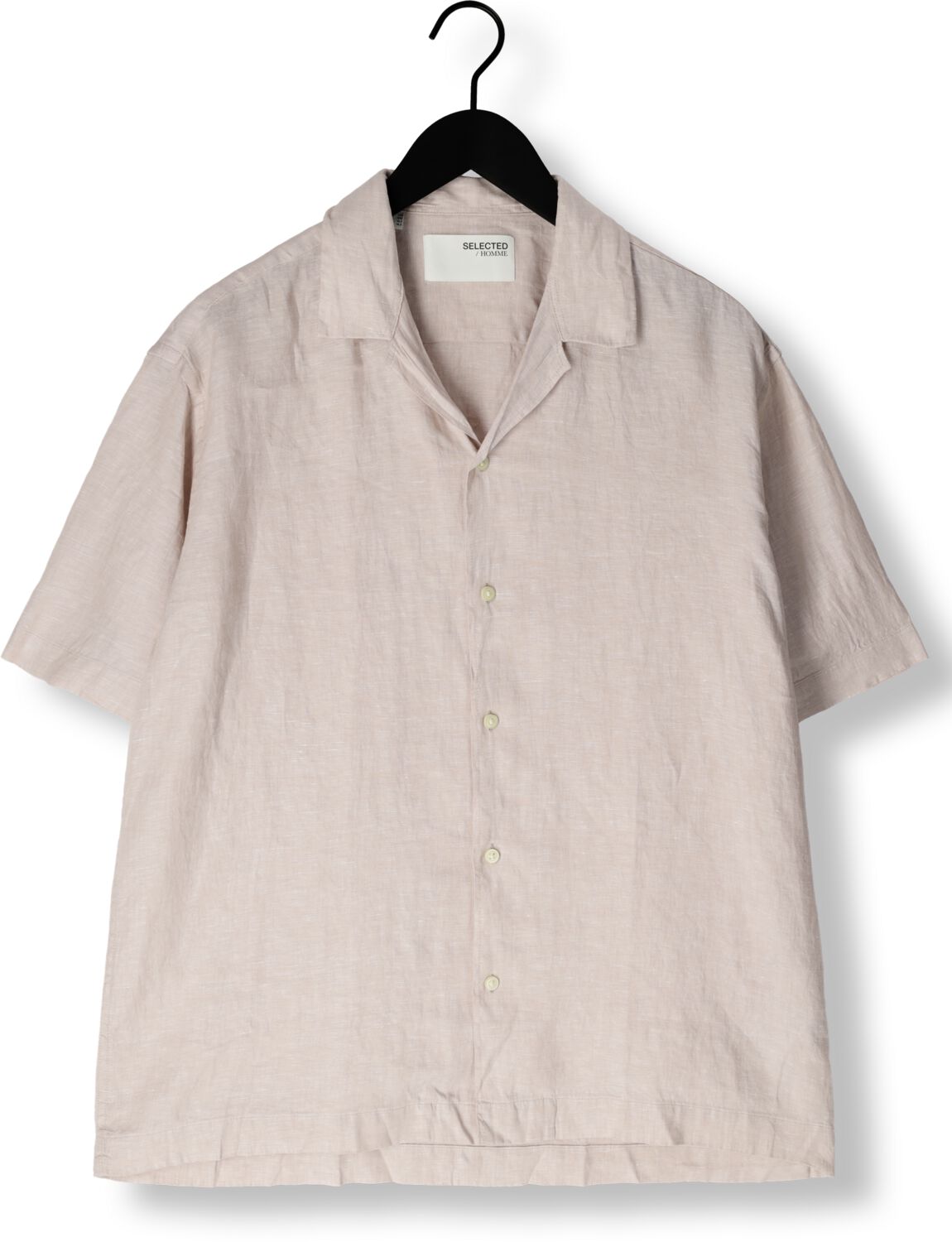 SELECTED HOMME Heren Overhemden Slhregkylian Ss Shirt Resort Beige
