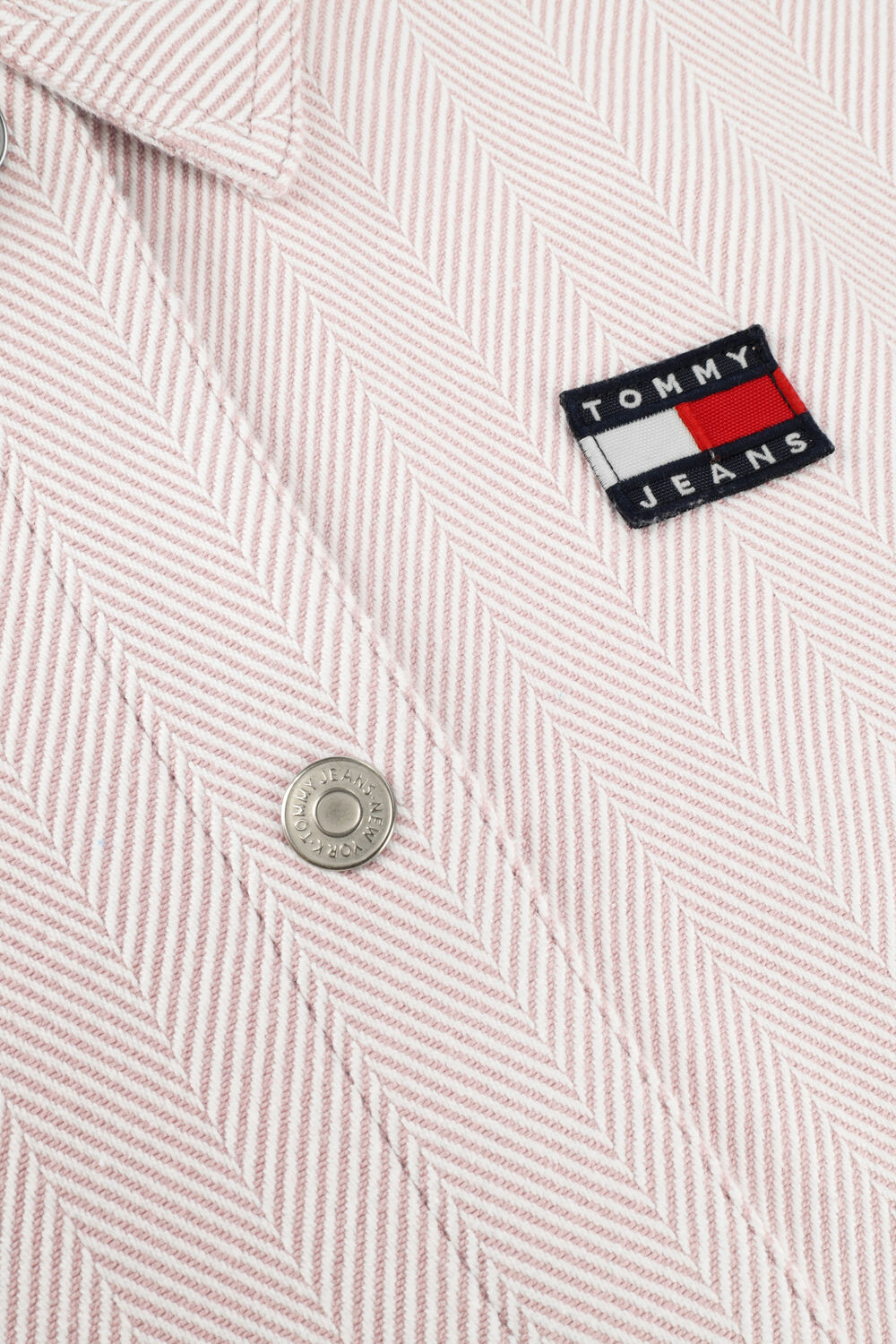 Beige TOMMY JEANS Blouses TJW HERRINGBONE OVERSHIRT - large