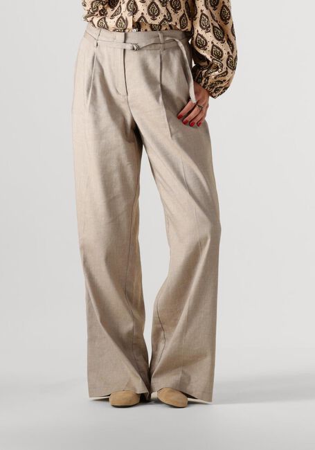 Beige SUMMUM Pantalon TROUSERS WIDE LINEN BLEND TWILL - large