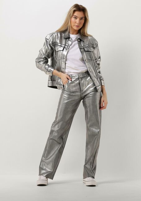 Zilveren ALIX THE LABEL Jack LADIES WOVEN SILVER DENIM JACKET Zilveren ALIX THE LABEL Jack LADIES WOVEN SILVER DENIM JACKET - large