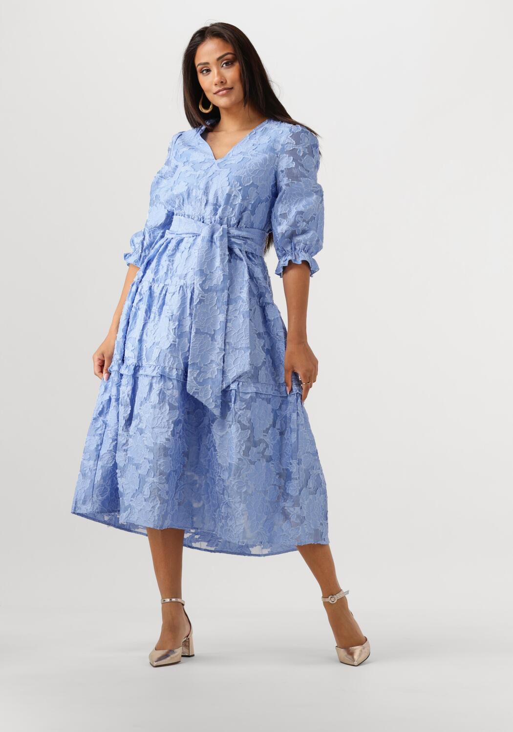 SELECTED FEMME Dames Jurken Slfsadie 3 4 Midi Dress Lichtblauw