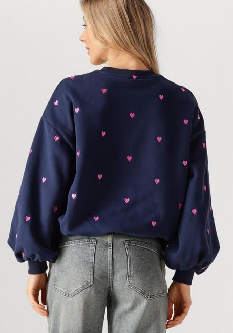 Donkerblauwe YDENCE Trui SWEATER HEARTS - large