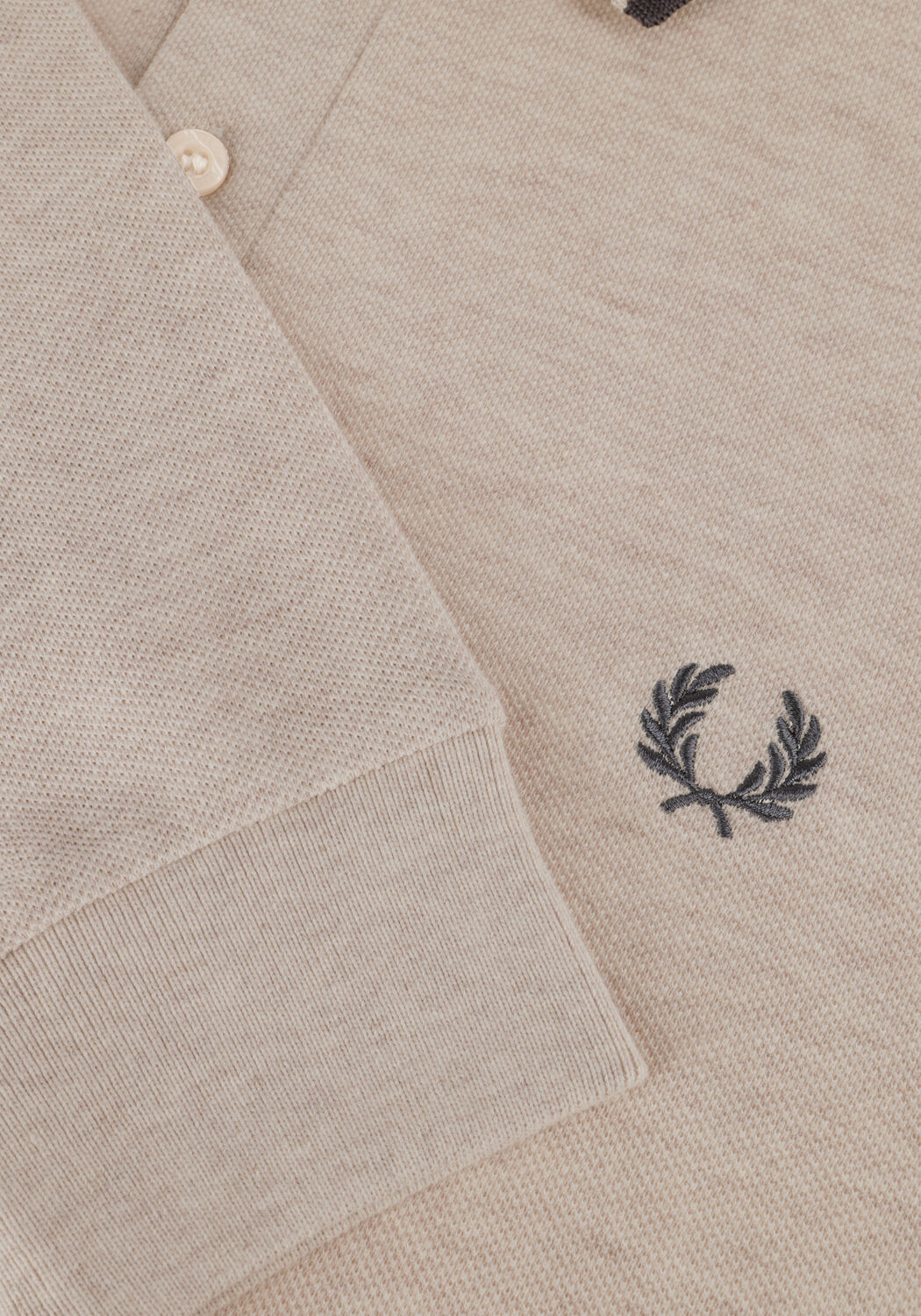 Beige FRED PERRY Polo TWIN TIPPED FRED PERRY SHIRT LONG SLEEVE - large