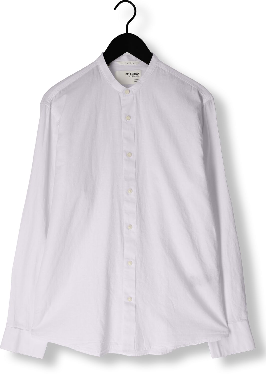 SELECTED HOMME Heren Overhemden Slhregnew-linen Shirt Ls Band Wit