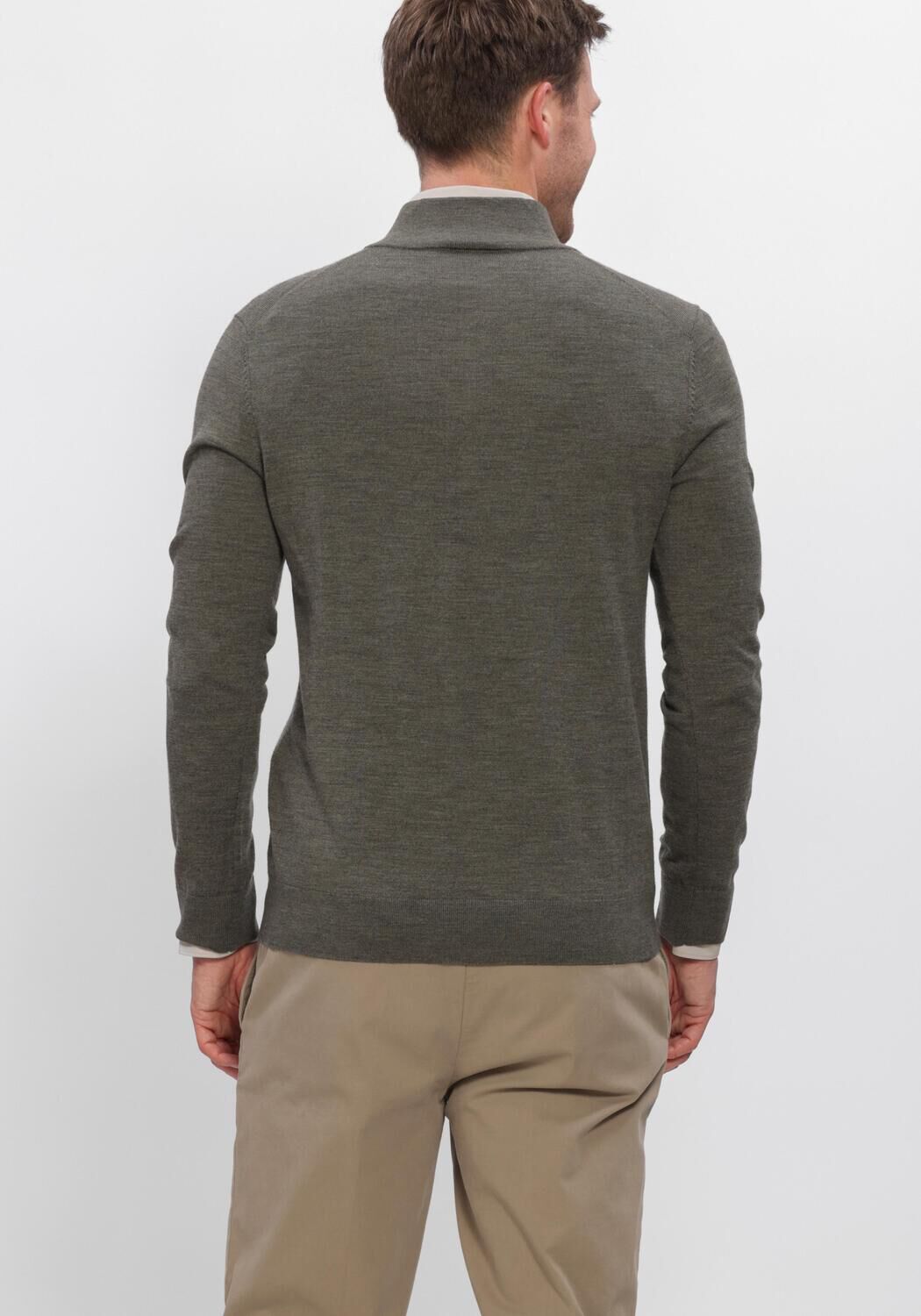 Donkergroene PROFUOMO Trui EXTRAFINE MERINO - large