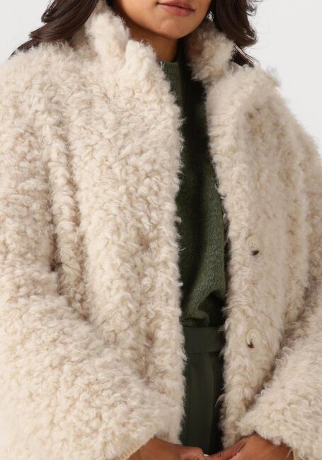 Beige ANOTHER LABEL Teddy jas AL BONNIE LONG COAT - large