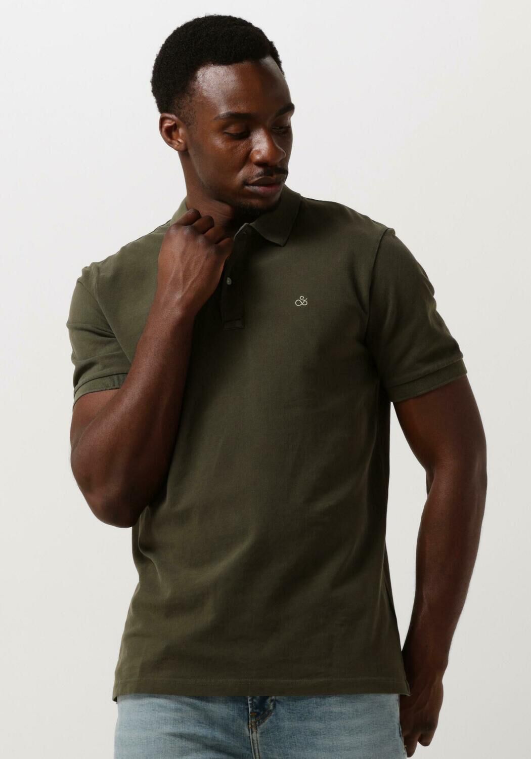 SCOTCH & SODA Heren Polo's & T-shirts Garment Dye Organic Cotton Pique Polo Donkergroen