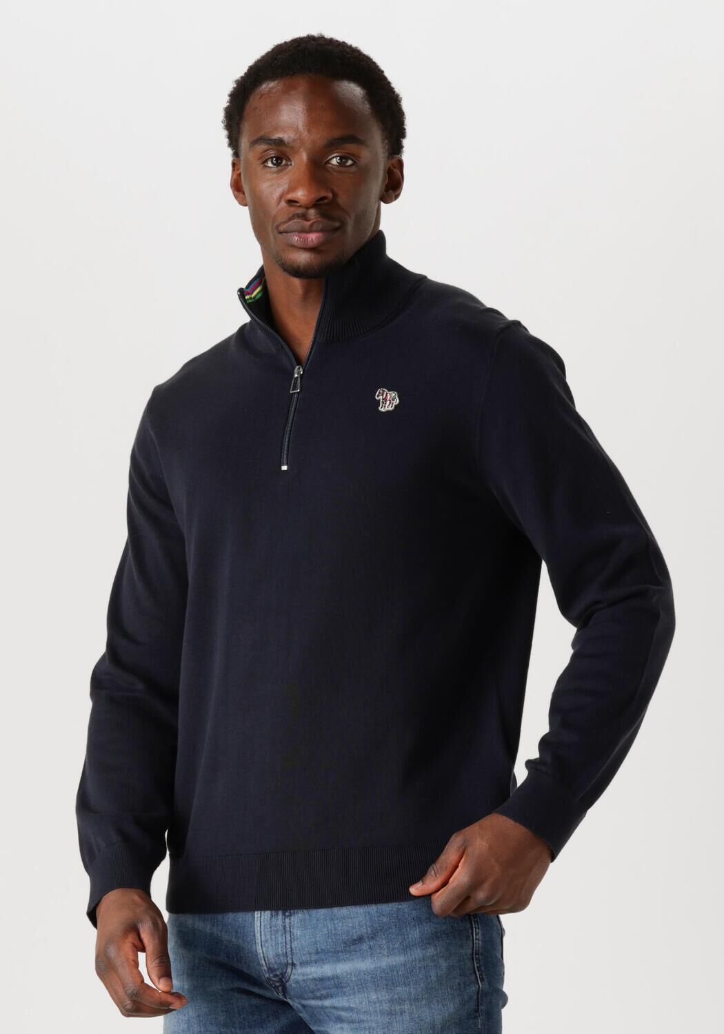 PS PAUL SMITH Heren Truien & Vesten Mens Sweater Zip Neck Zeb Bad Blauw
