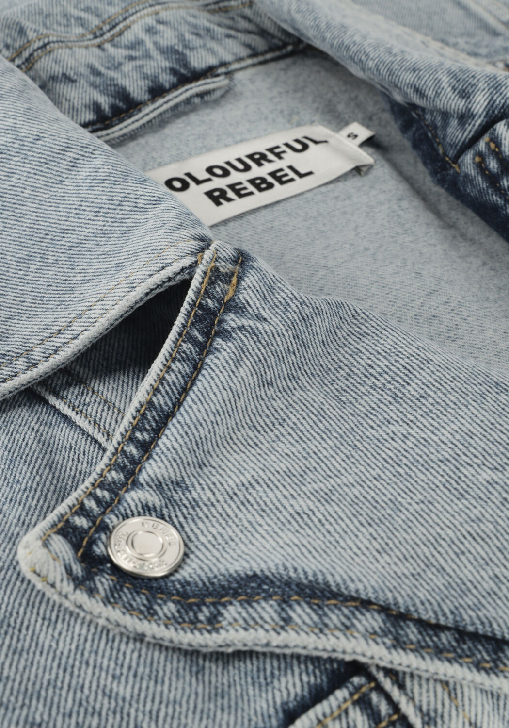 Lichtblauwe COLOURFUL REBEL Gilet YALOU DENIM GILET - large