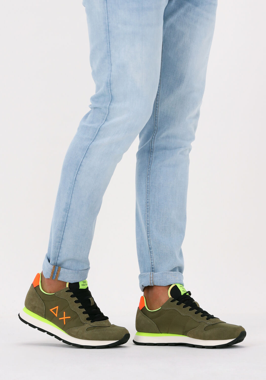 groene sun68 lage sneakers tom fluo men