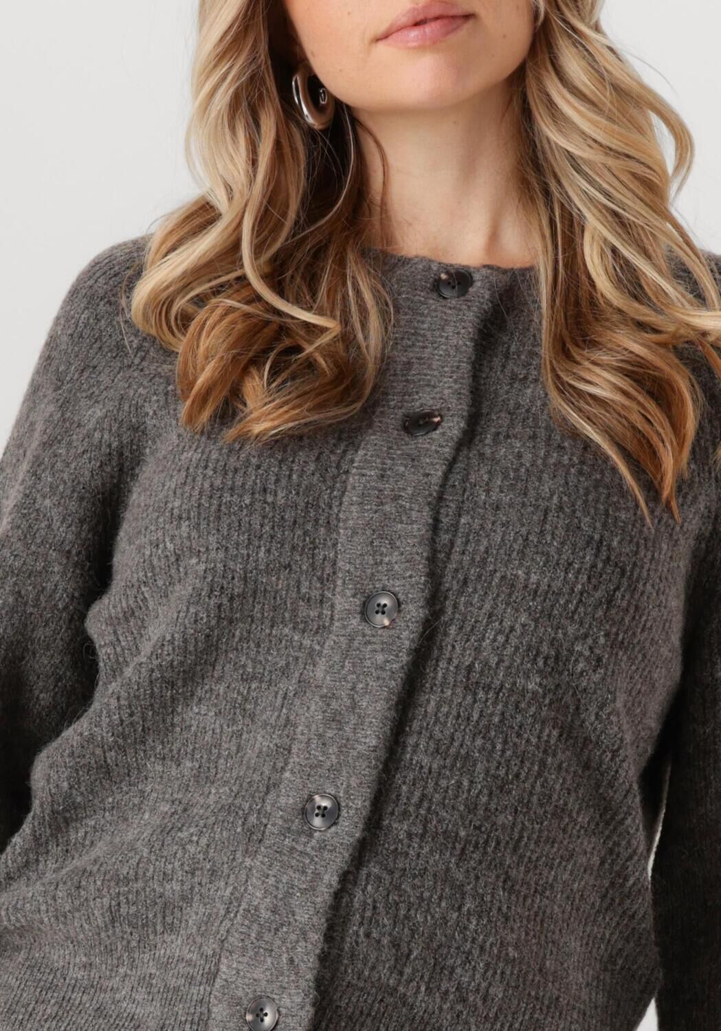 SELECTED FEMME Dames Truien & Vesten Slflulu Ls Knit Short Cardigan Grijs