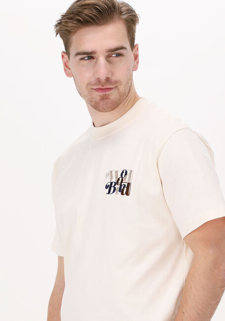 Gebroken wit WOODBIRD T-shirt MOLT WIRL TEE - large