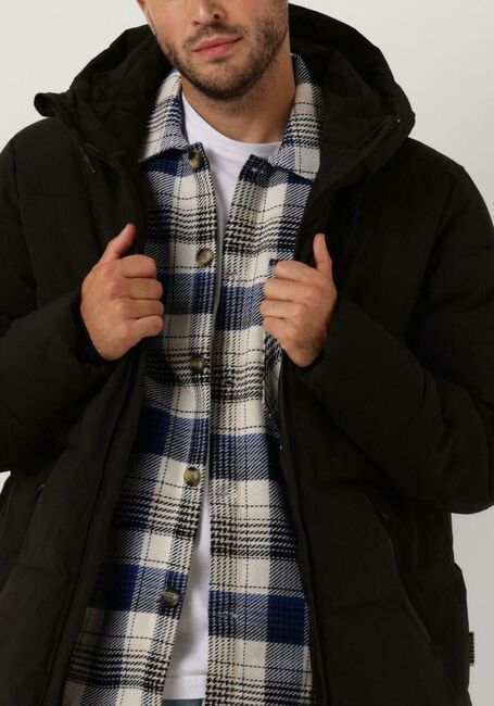 Zwarte WOODBIRD Gewatteerde jas WBJOSEPH TECH LONG JACKET - large