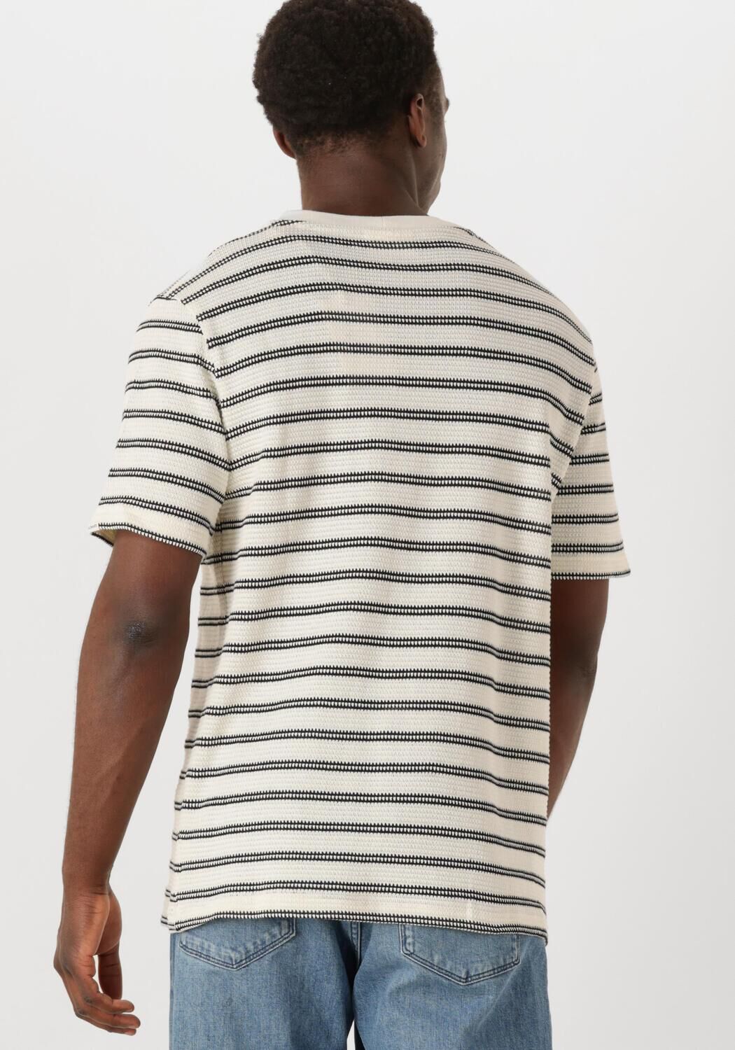 ANERKJENDT Heren Polo's & T-shirts Akkiki Jacq Stripe Tee Ecru