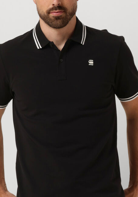 Zwarte G-STAR RAW Polo DUNDA SLIM STRIPE POLO S/S - large