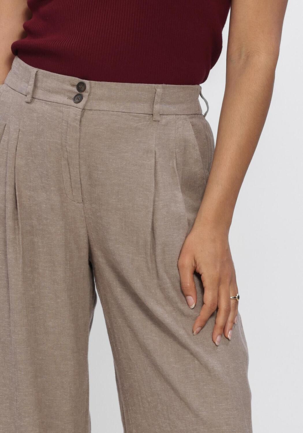 Lichtgrijze MSCH COPENHAGEN Broeken MSCHVIANA GINIA PLEAT PANTS - large