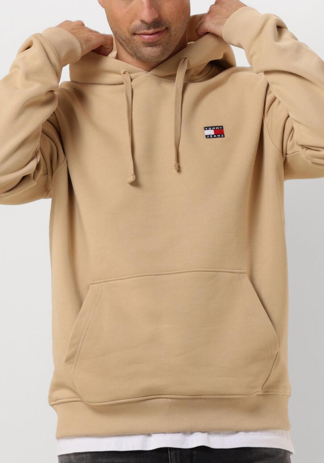 TOMMY JEANS Heren Truien & Vesten Tjm Reg Badge Hoodie Beige