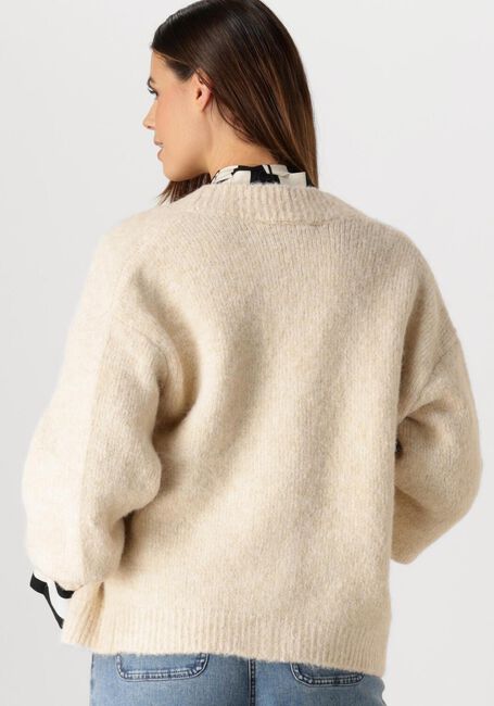 Beige SUMMUM Vest PUFF SLEEVE CARDIGAN COZY MELANGE KNIT - large