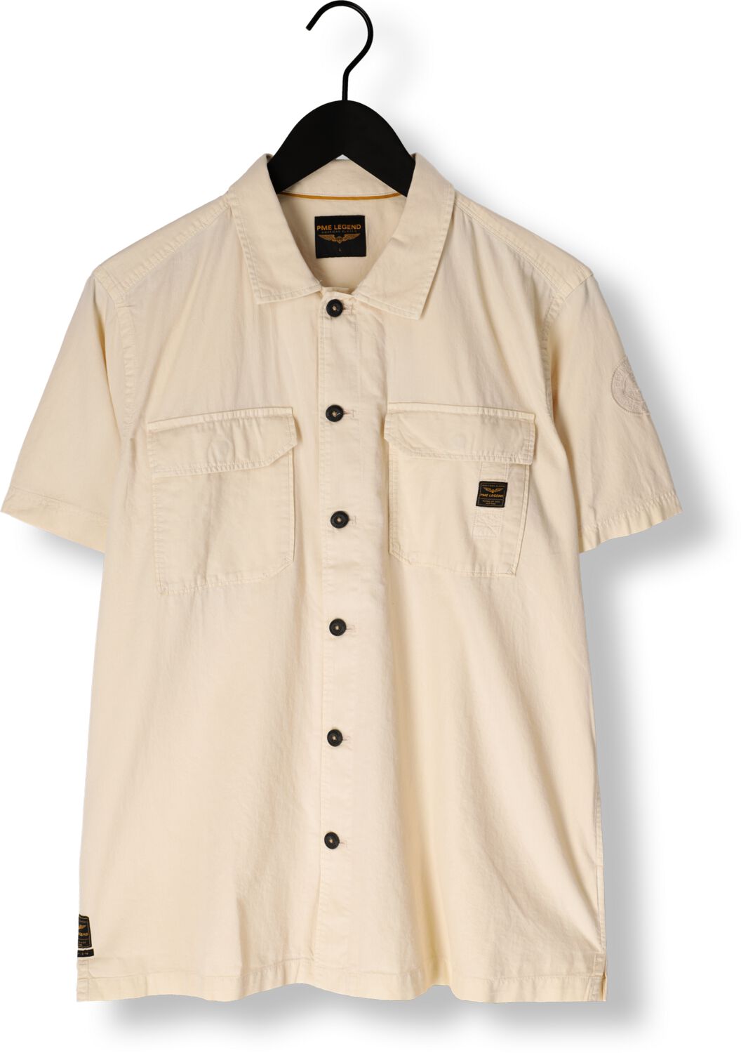 PME LEGEND Heren Overhemden Short Sleeve Shirt Ctn Bedford Beige