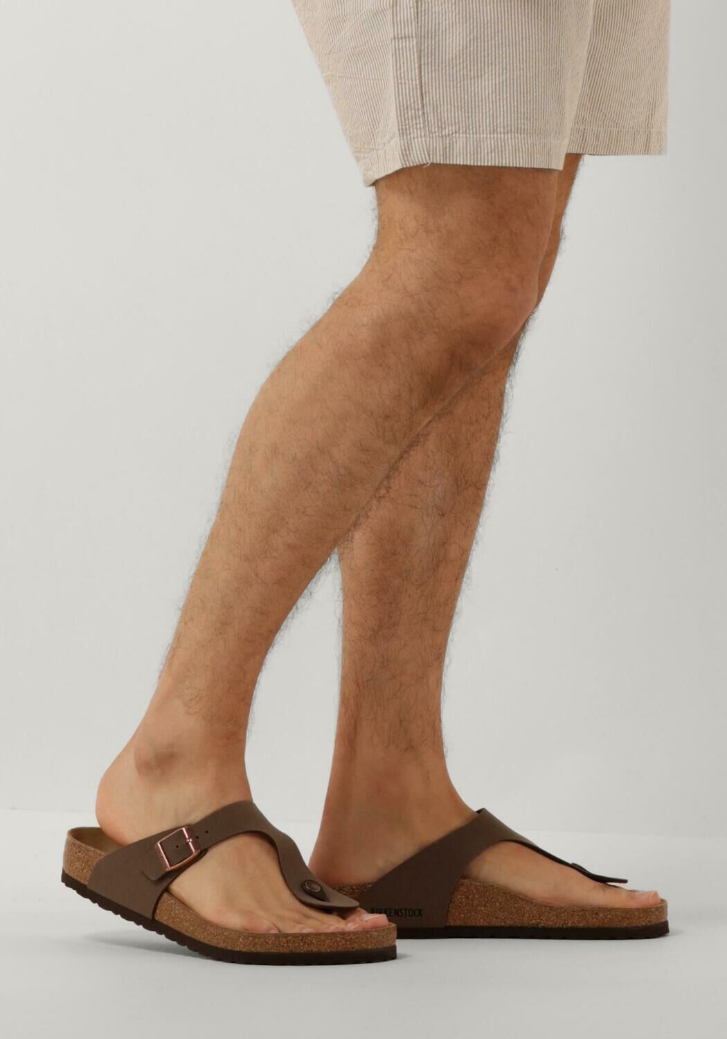 bruine birkenstock teenslippers gizeh heren