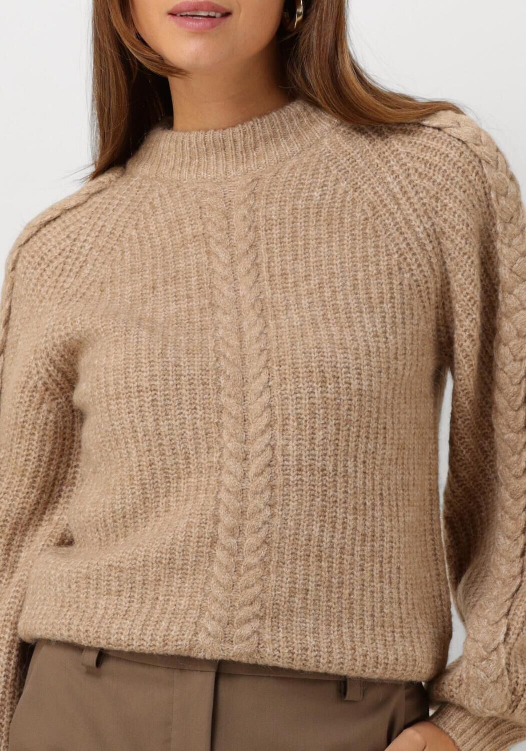 OBJECT Dames Truien & Vesten Objruna Knit L s Re Pullover Bruin