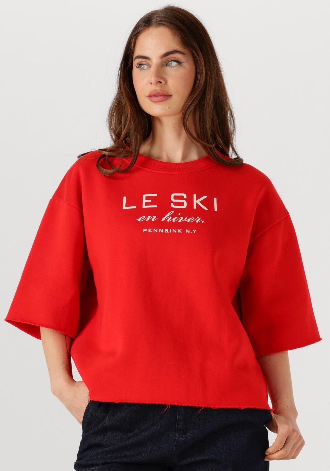 PENN & INK Dames Tops & T-shirts Sweater W25f1702 Rood