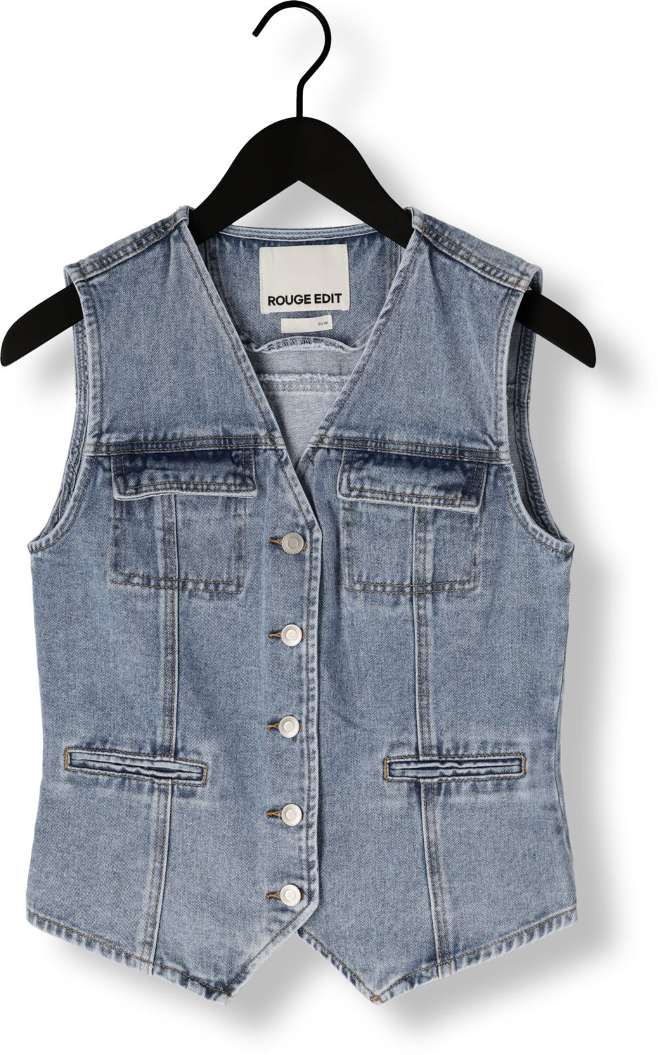 ROUGE EDIT Dames Blazers Roujolie Denim Waistcoat Blauw