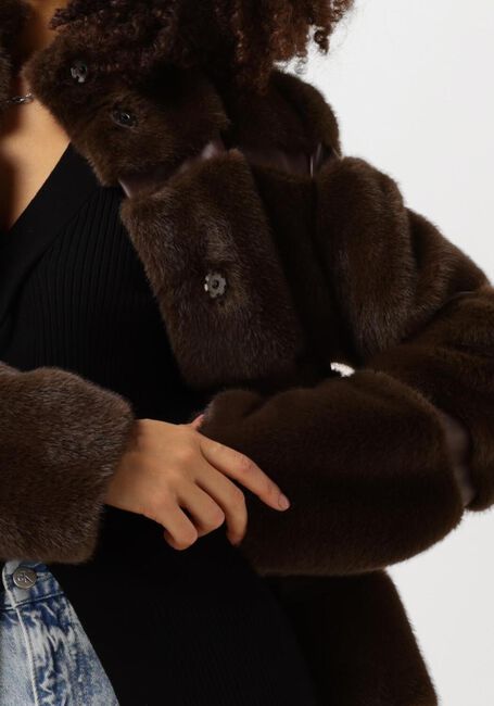 Bruine TWINSET MILANO Faux fur jas 242TT2022 - large