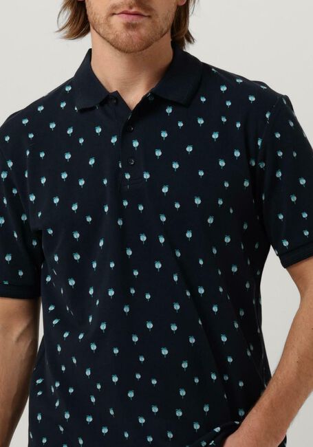 Donkerblauwe SCOTCH & SODA Polo MINI PALM PRINT POLO - large