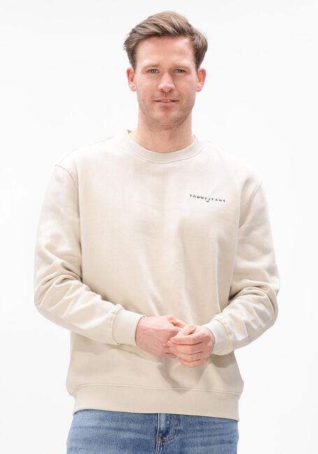 Beige TOMMY JEANS Sweater TJM REG LINEAR CREW EXT - large