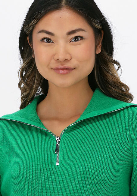 Groene Y.A.S. Mini jurk YASDALMA LS ZIP KNIT DRESS - large